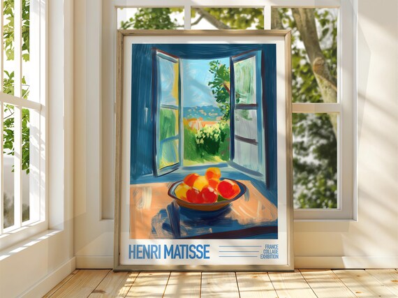 Henri Matisse Open Window Fruit Bowl Collage Exhibition Art Poster