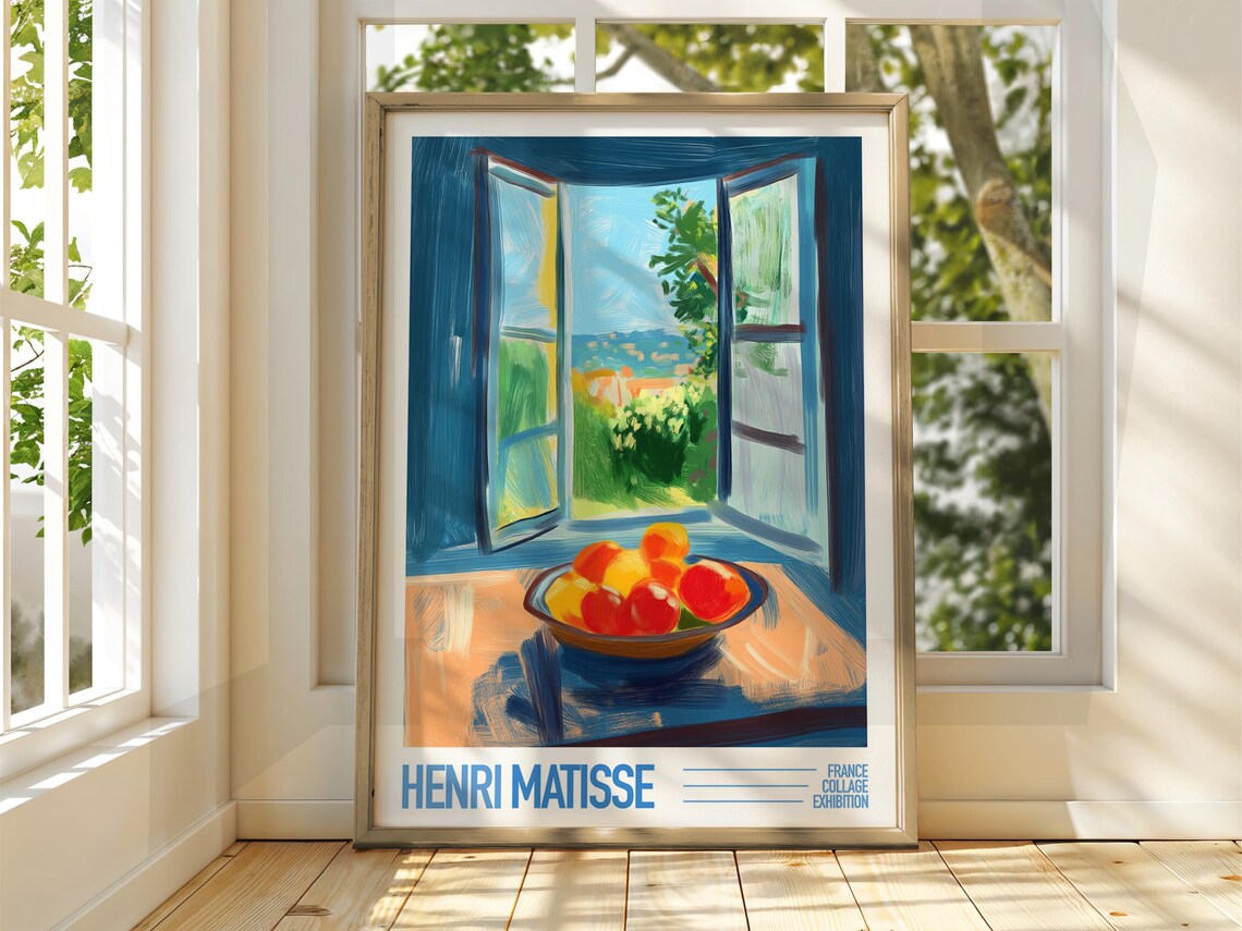 Henri Matisse Open Window Fruit Bowl Collage Exhibition Art Poster