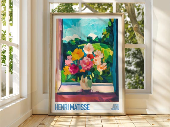 Flower Vase Window Henri Matisse Exhibition Poster Gallery Print Floral Art Fauvism