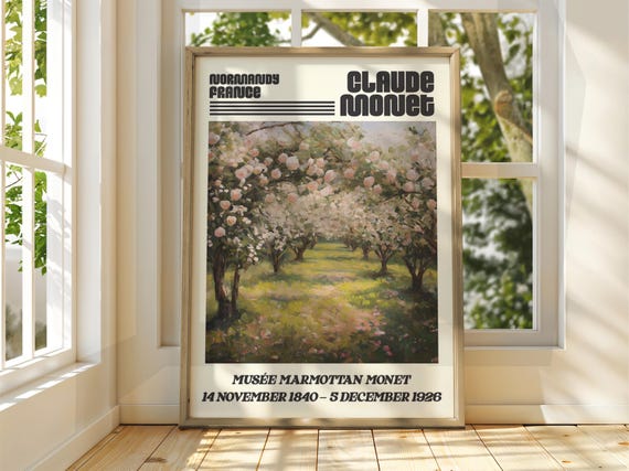 Claude Monet Poster Watercolour Art Print Vintage French Home Decor Famous Impressionism Gallery