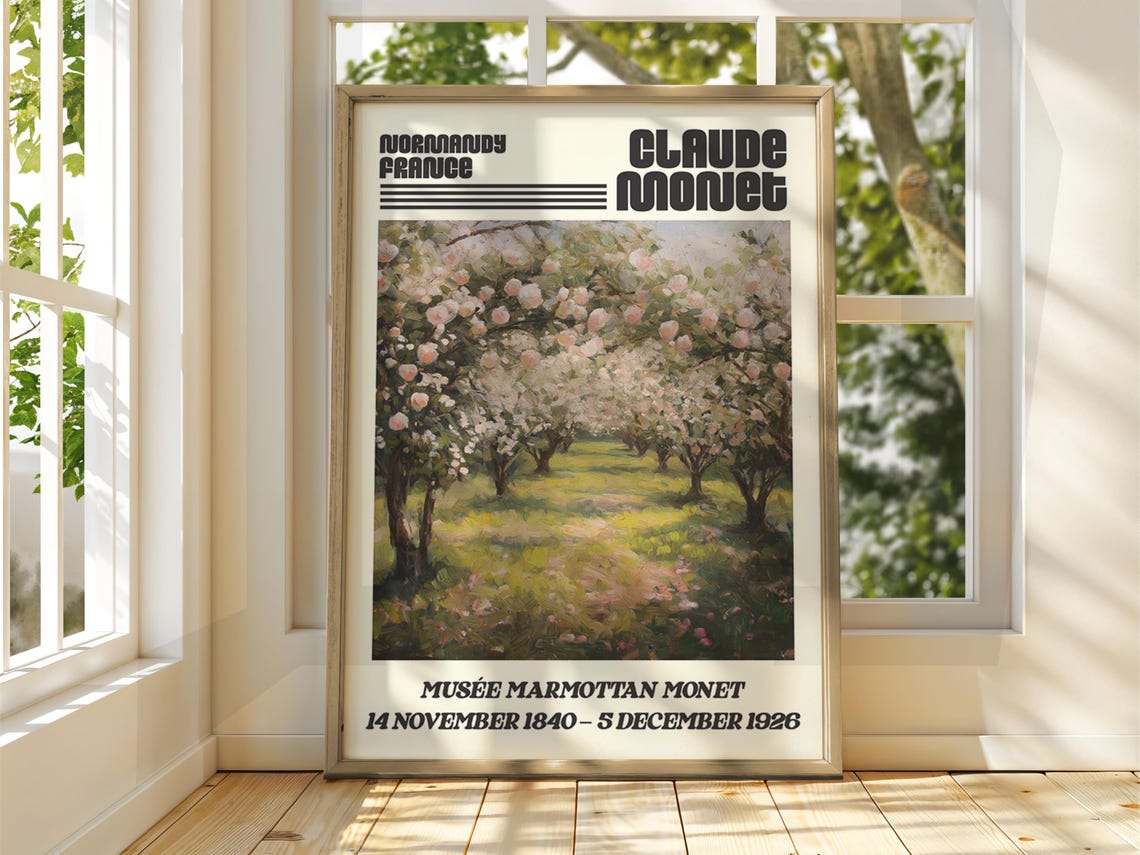 Claude Monet Flowering Orchard Spring Blossom Gallery Poster