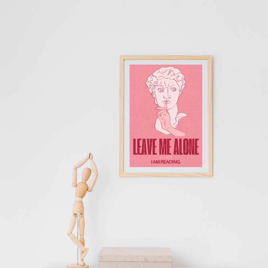 Funny Leave Me Alone Please I Am Reading Pink Book Lover Wall Art Poster - Image 3