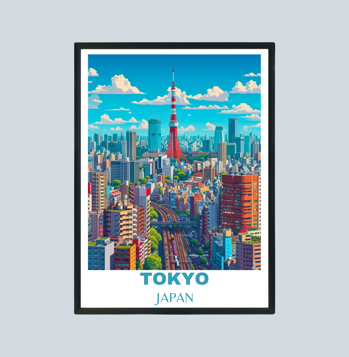 Tokyo Poster Travel Print Japan Wall Art Tokyo Travel Poster Print Tokyo Art Japan Travel Poster Travel Gift
