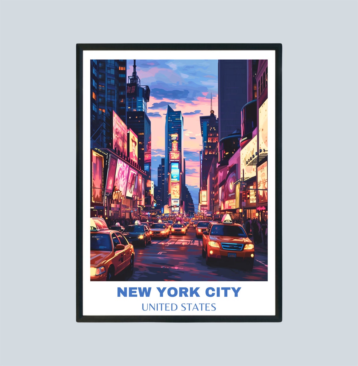 New York City Poster Travel Print United States Wall Art New York Travel Poster Print New York Wall Art Usa Travel Poster Travel Gift