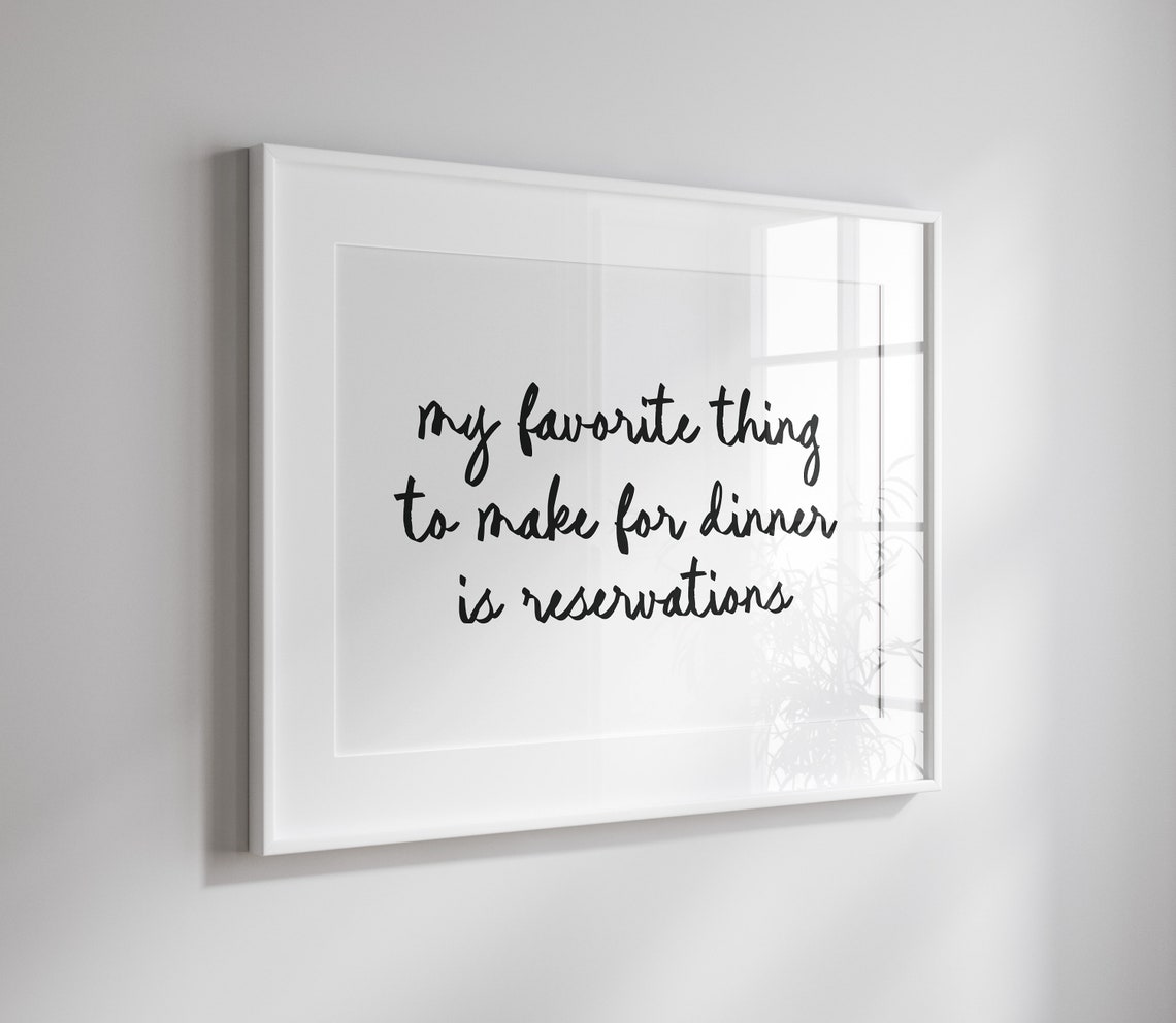 Dinner Reservations Print Funny Apartment Decor Retro Kitchen Wall Art Girly Bar Cart Typography Artwork It Girl Aesthetic Poster - Image 2