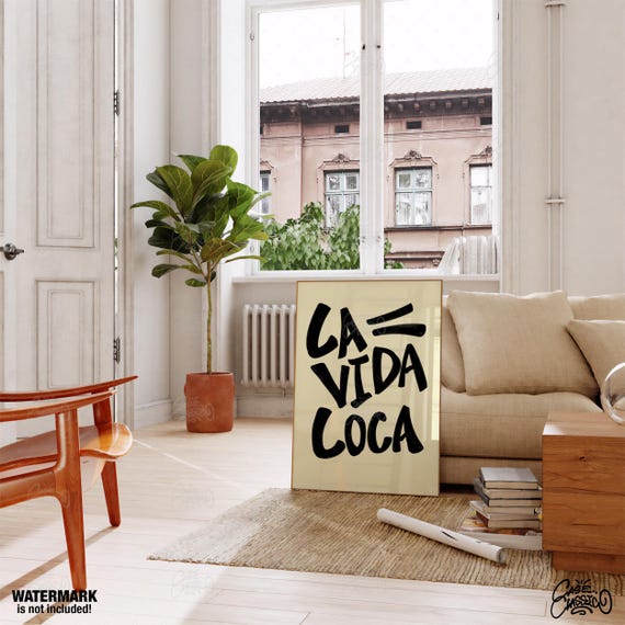 La Vida Loca Poster Inspirational Wall Art Quote Print Trendy Wall Art Indie Room Decor Livin La Vida Loca Minimalist Wall Art