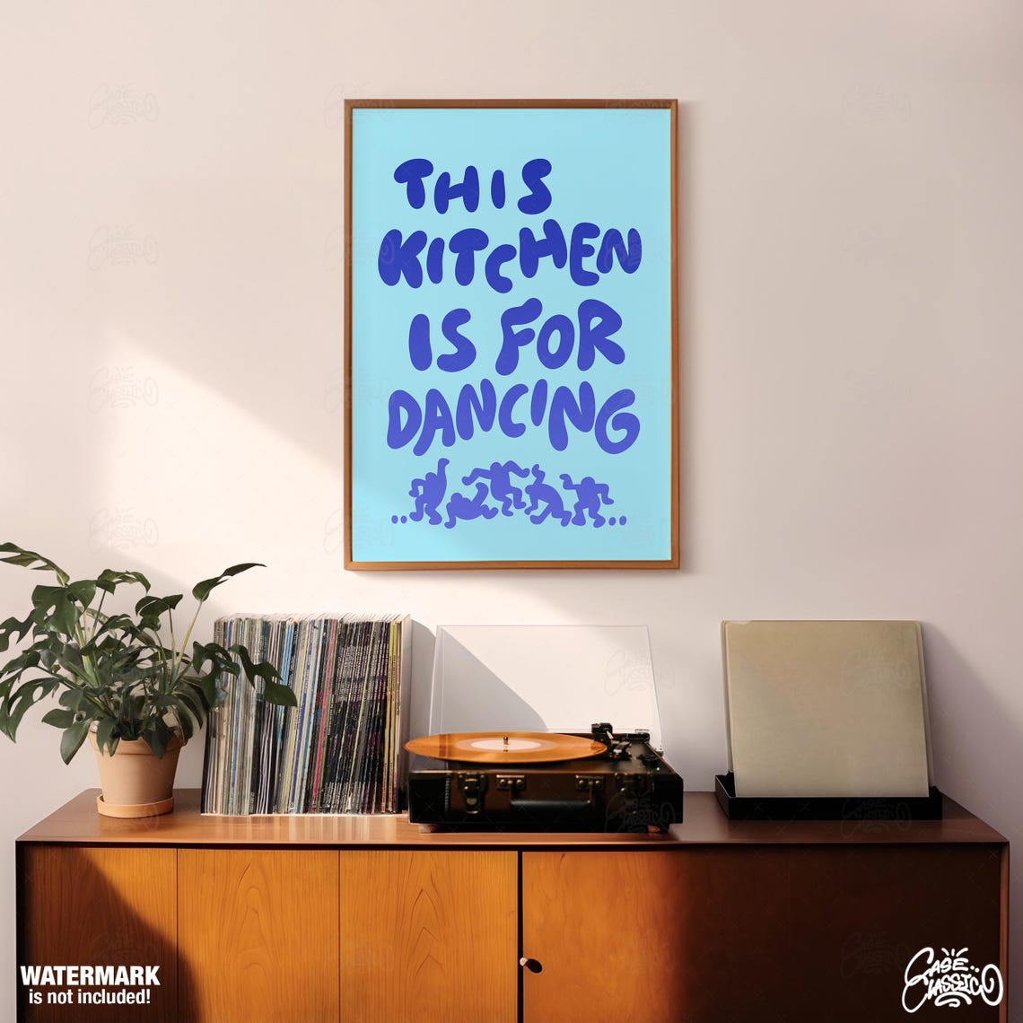 This Kitchen Is For Dancing Blue Bubble Letter Kitchen Poster - Image 3