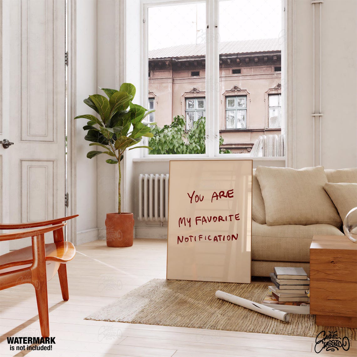You Are My Favorite Notification Romantic Love Note Quote Poster - Image 3