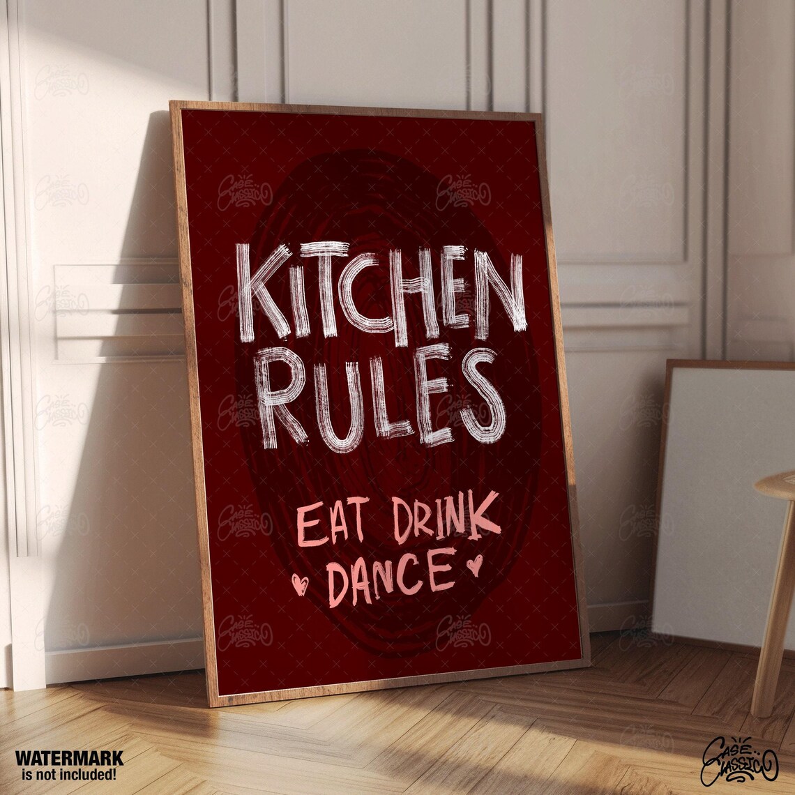 Kitchen Rules Eat Drink Dance, Kitchen Quote Art - Image 4
