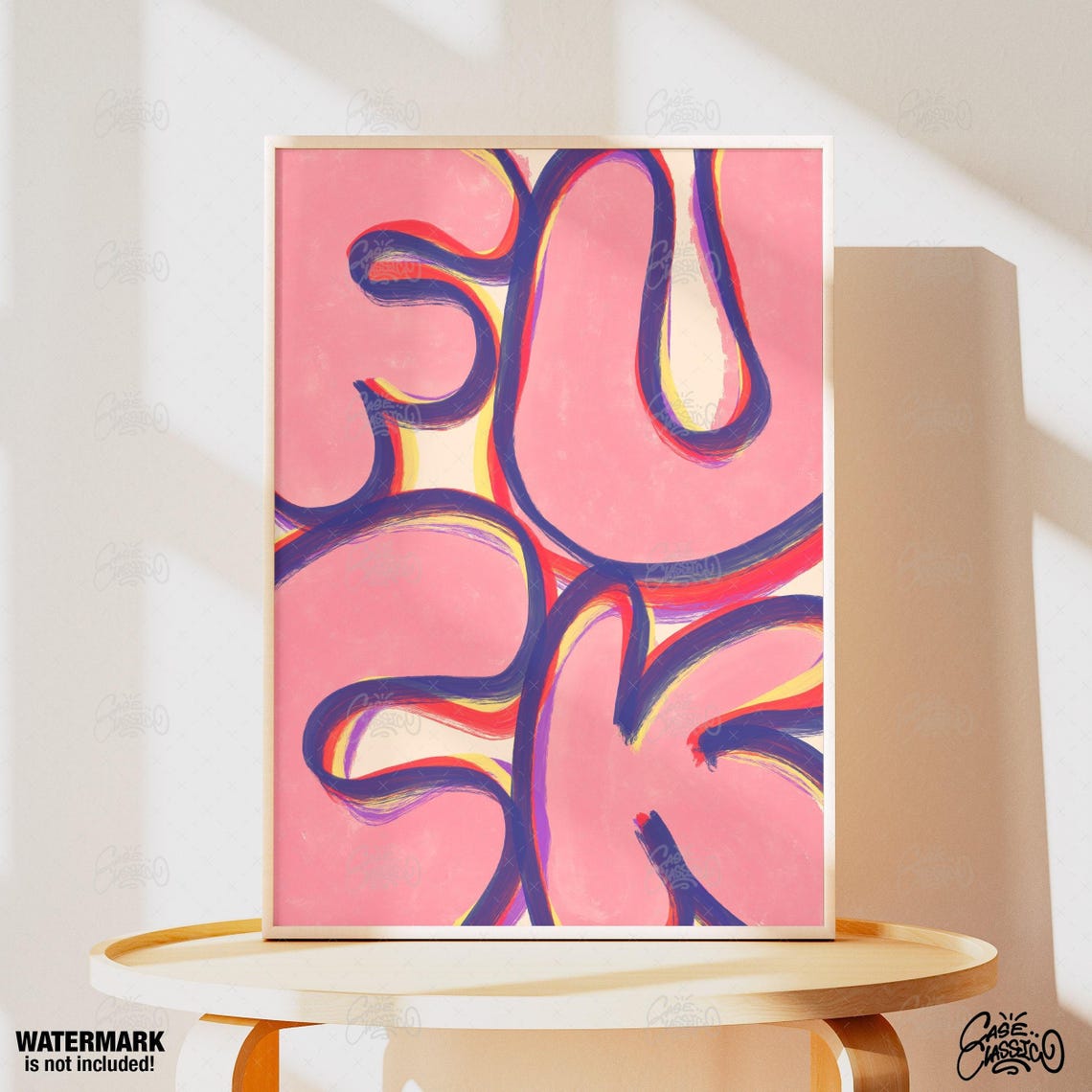 Fuck Rainbow Bubble Letter Bold Statement Typography Poster Art - Image 4