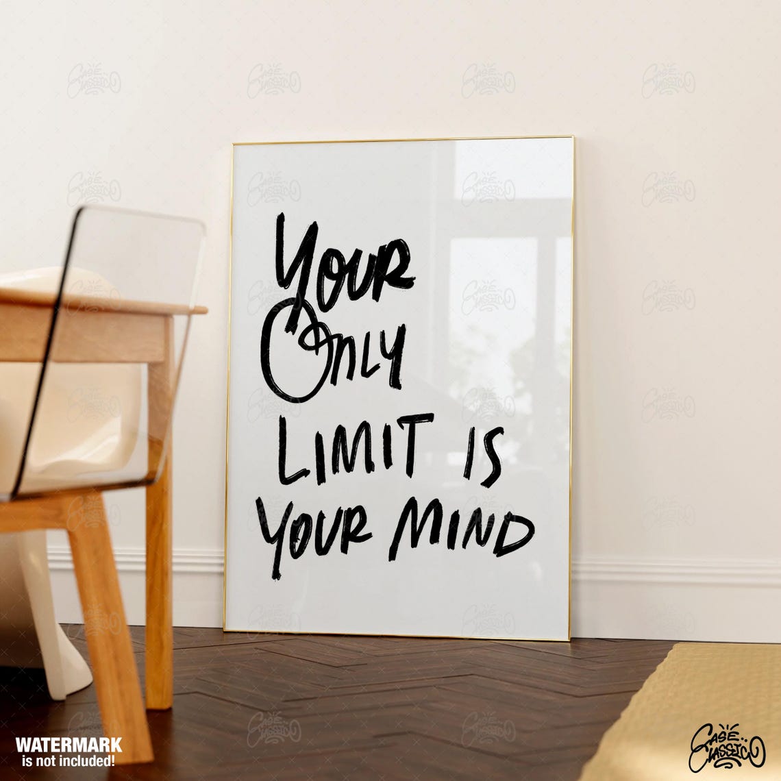 Your Only Limit Is Your Mind Brush Script Motivational Poster - Image 4