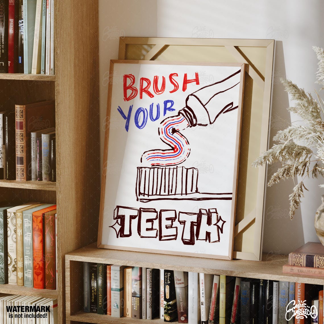 Brush Your Teeth Playful Toothpaste Squeeze Illustration Poster - Image 2