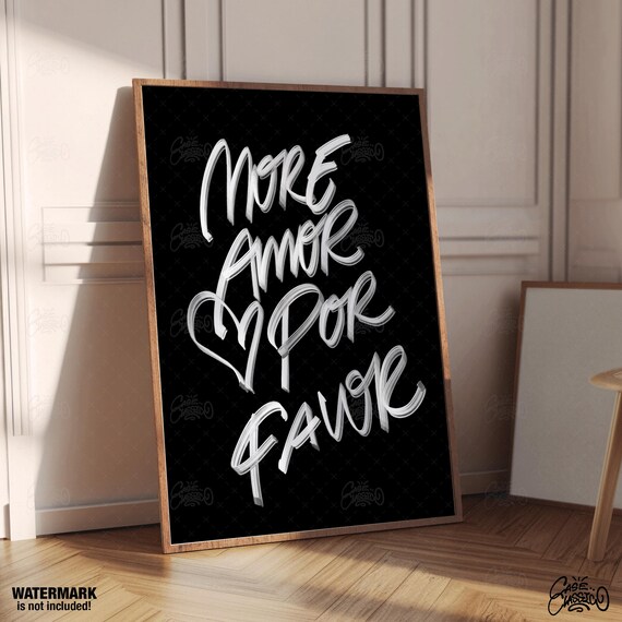 More Amor Por Favor Indie Room Decor Love Print Cute Poster Quote Print Typography Print Aesthetic Room Decor Minimalist Wall Art