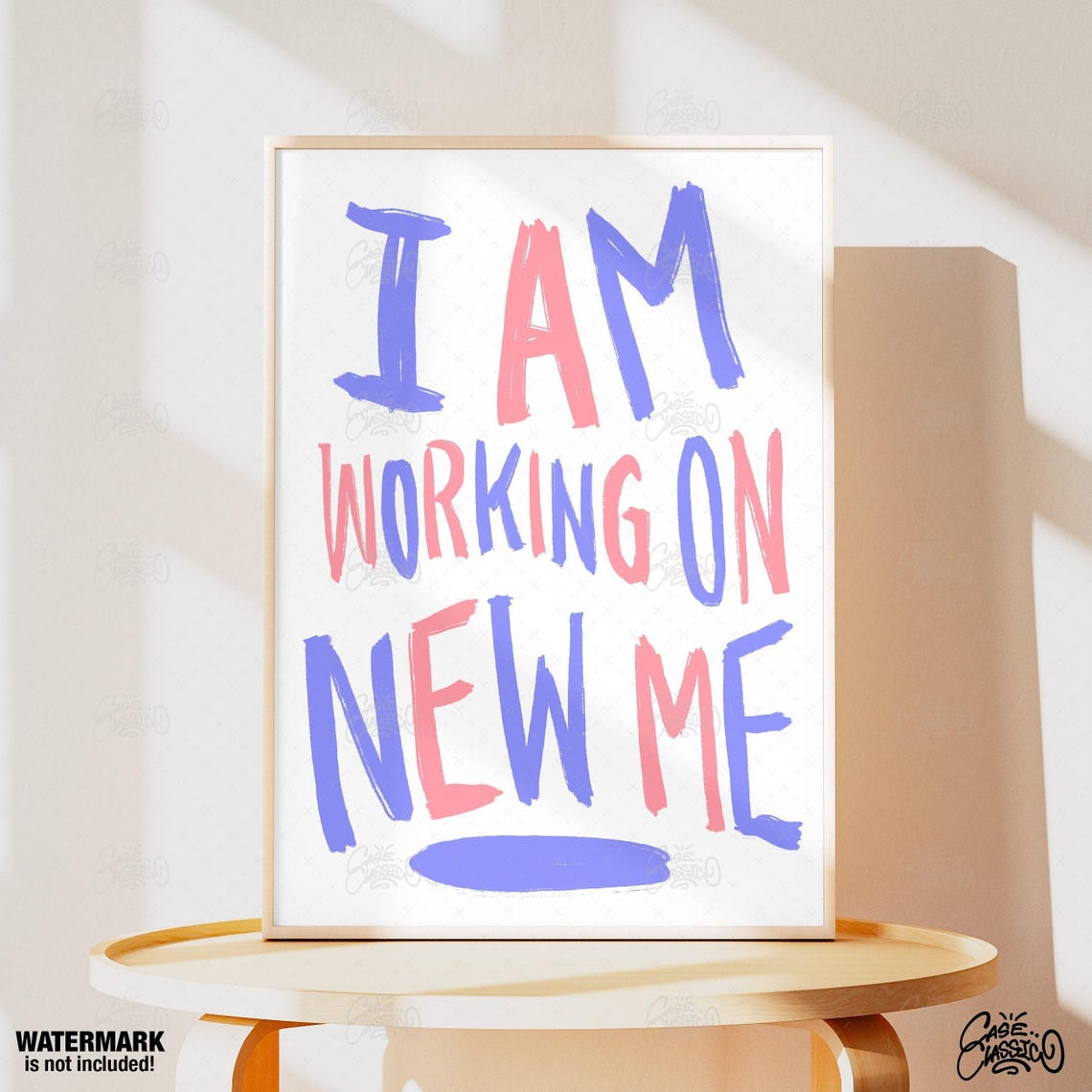 I Am Working On New Me Motivational Self Love Quote Poster Design - Image 4