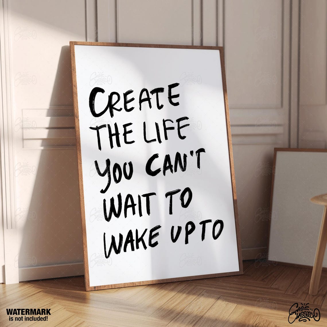 Design Your Dream Life Can't Wait To Wake Up Morning Quote Poster - Image 2