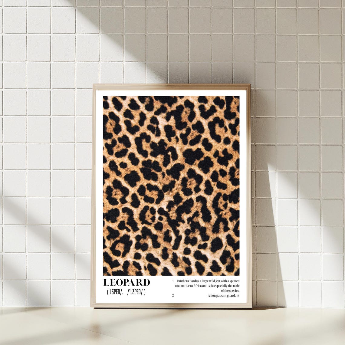Leopard Print Definition Poster Trendy Fashion Wall Art