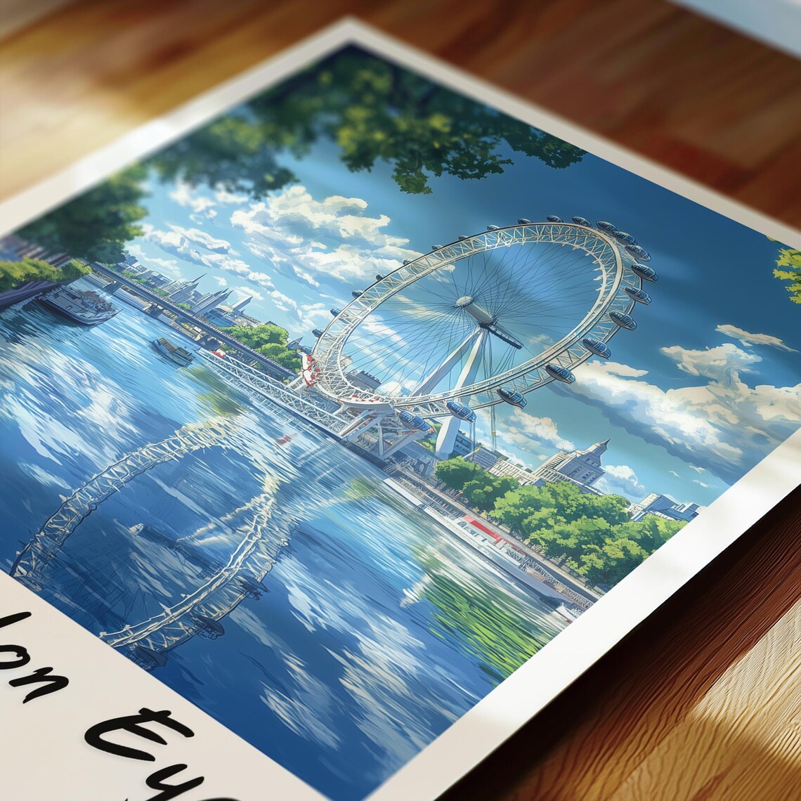 The London Eye London Wall Art Prints Travel Poster Print Wall Art Print Gift Minimalist Europe Poster London Poster - Image 2