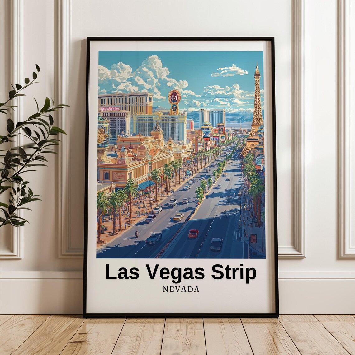 Las Vegas Strip Travel Poster, Nevada Wedding Gift