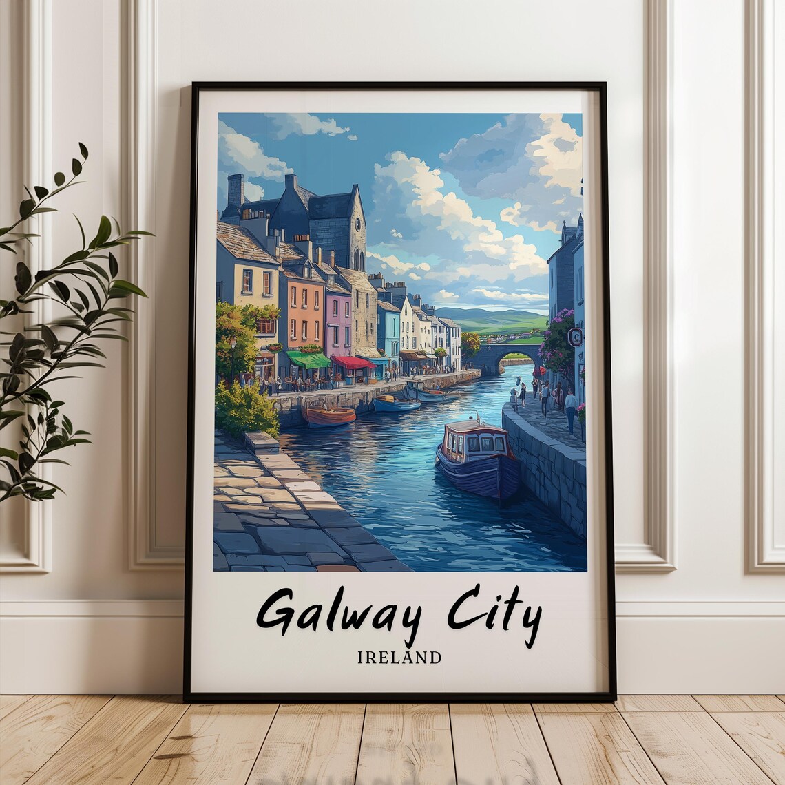 Galway City Travel Poster, Ireland Wedding Gift
