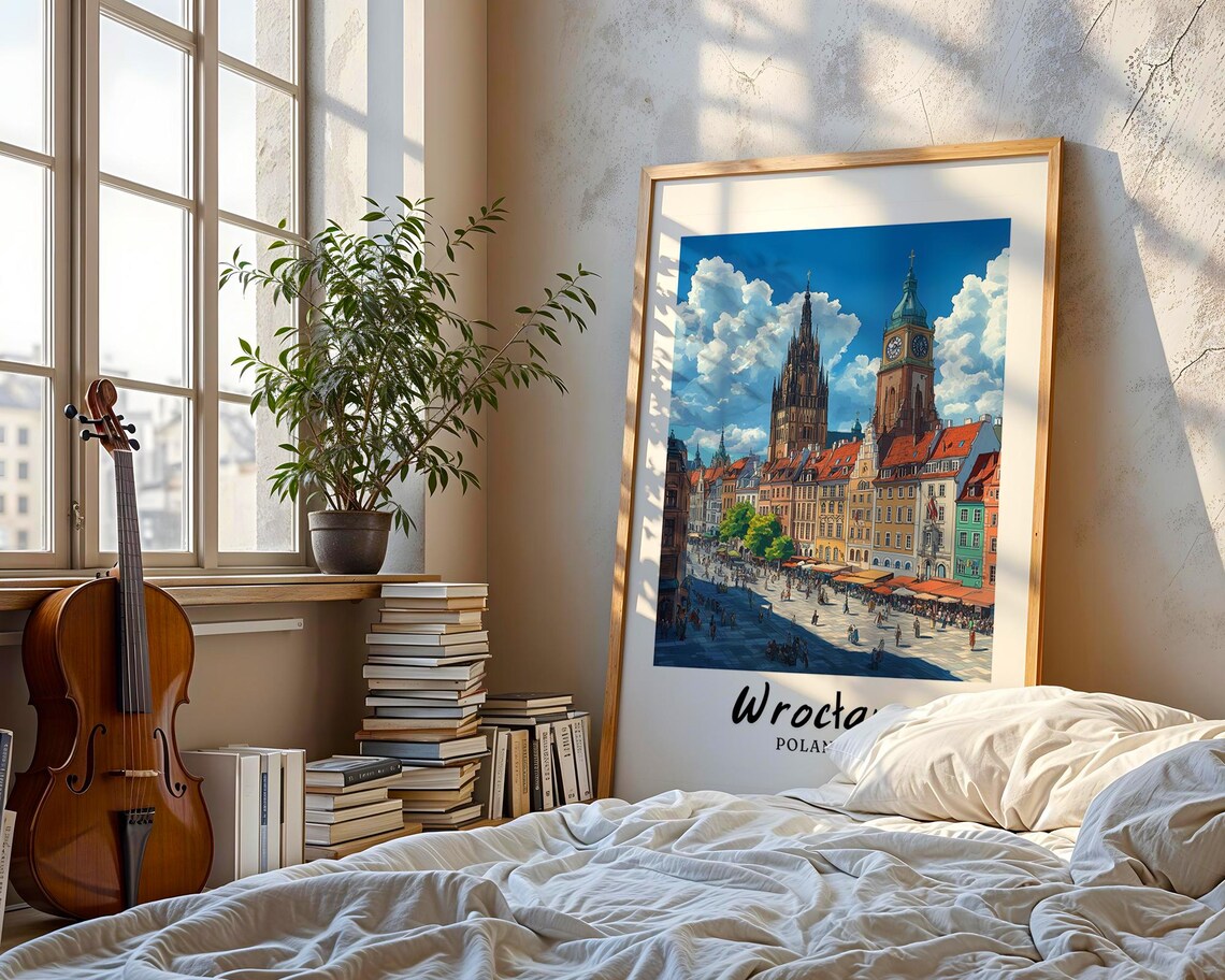 Wroclaw Travel Poster, Poland Wedding Gift - Image 3