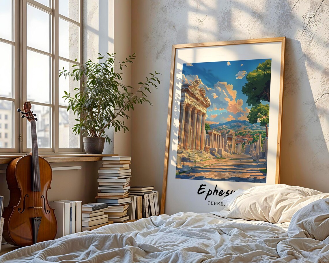 Ephesus Turkey Travel Poster, Minimalist - Image 3