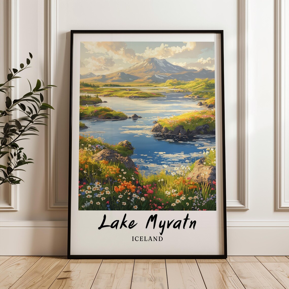 Lake Myvatn Iceland - Minimalist Travel Poster