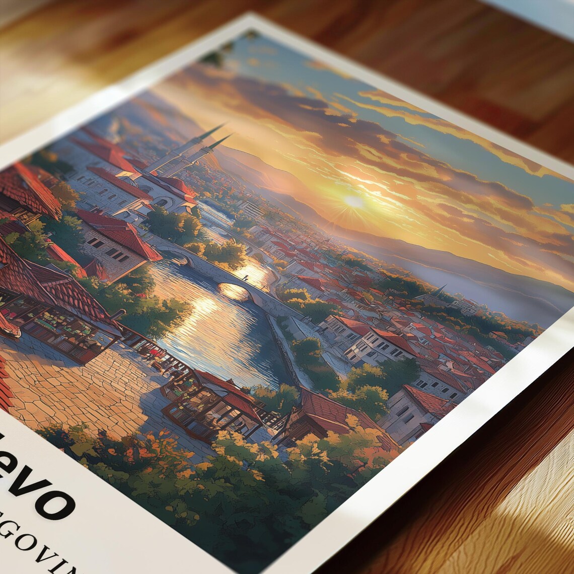Sarajevo Travel Poster, Bosnia and Herzegovina - Image 2