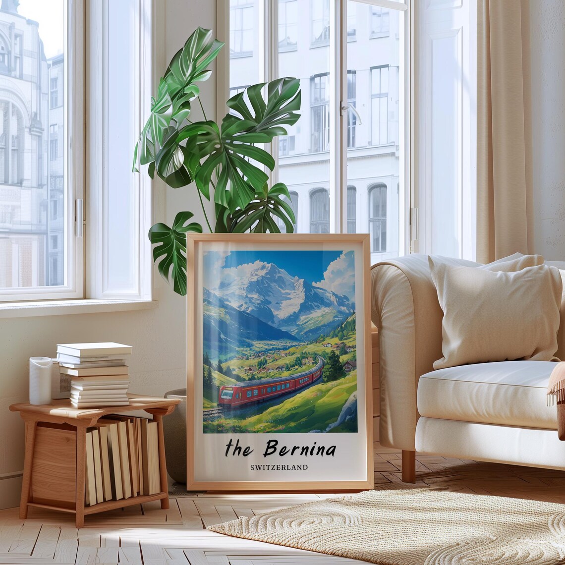 The Bernina Switzerland Travel Poster, Minimalist - Image 3