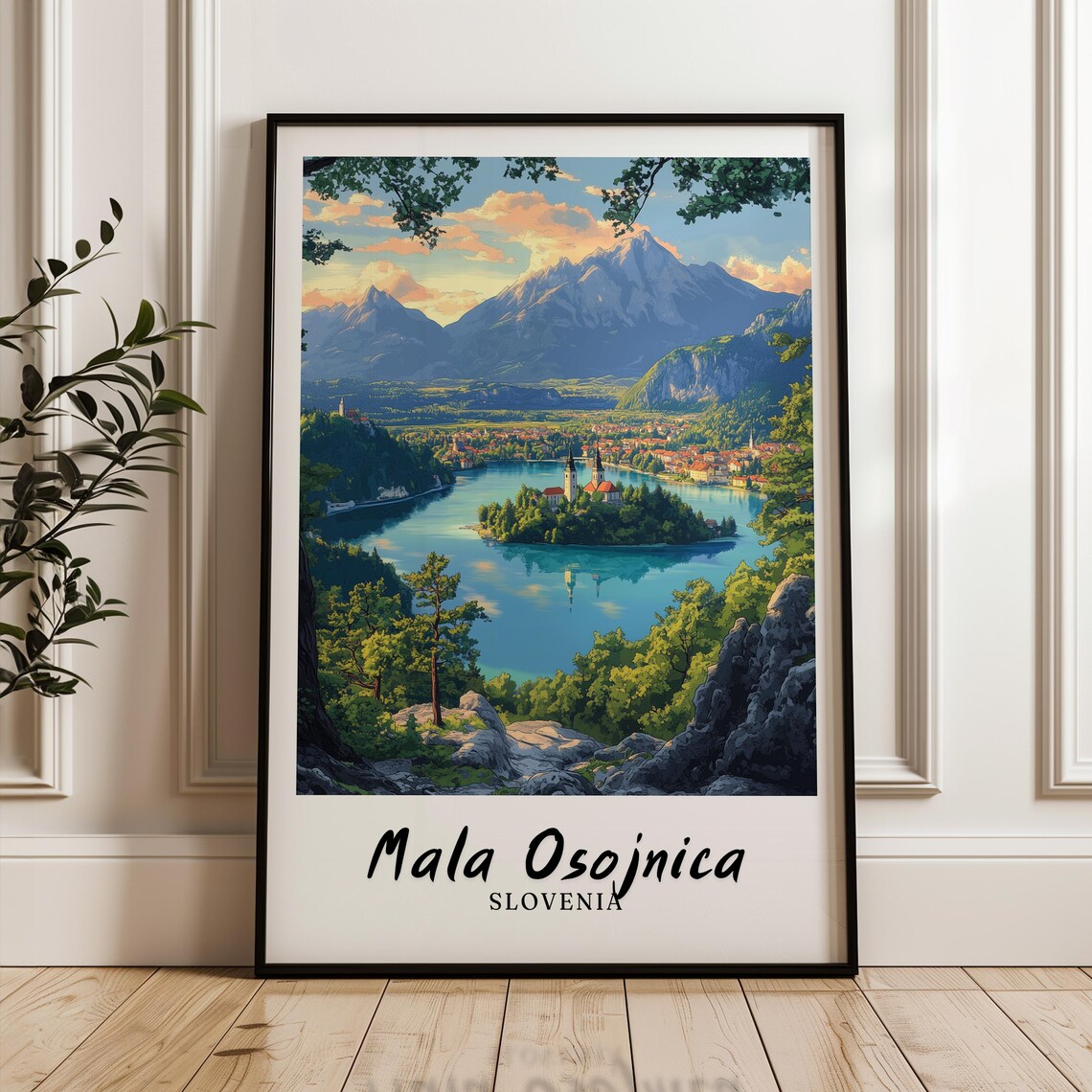 Mala Osojnica Travel Poster, Slovenia Wedding Gift