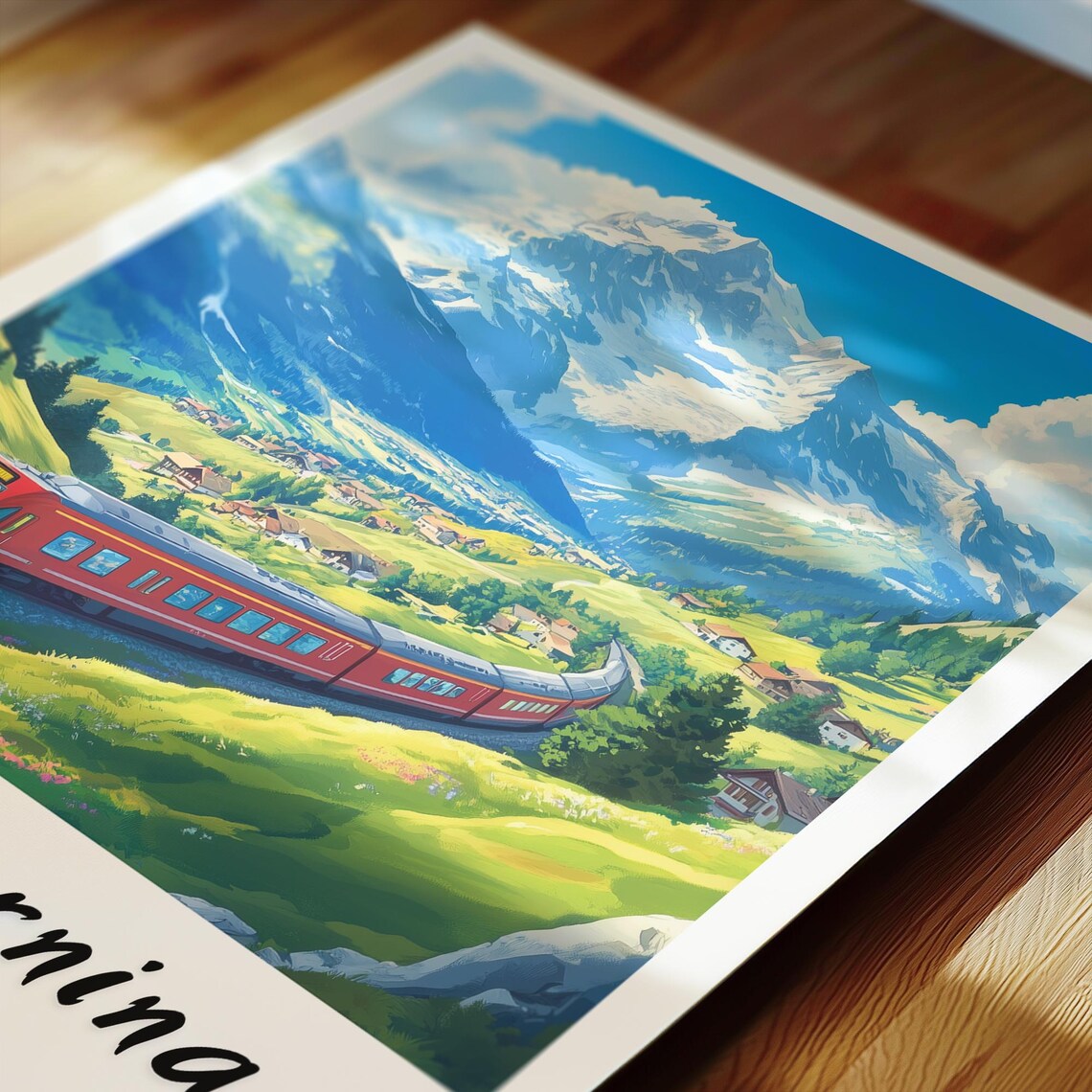 The Bernina Switzerland Travel Poster, Minimalist - Image 2