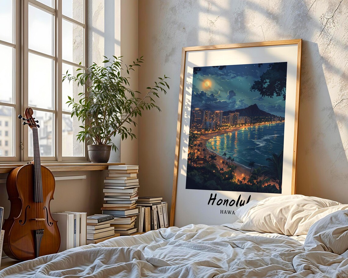 Honolulu Hawaii Travel Poster, Minimalist Poster - Image 3