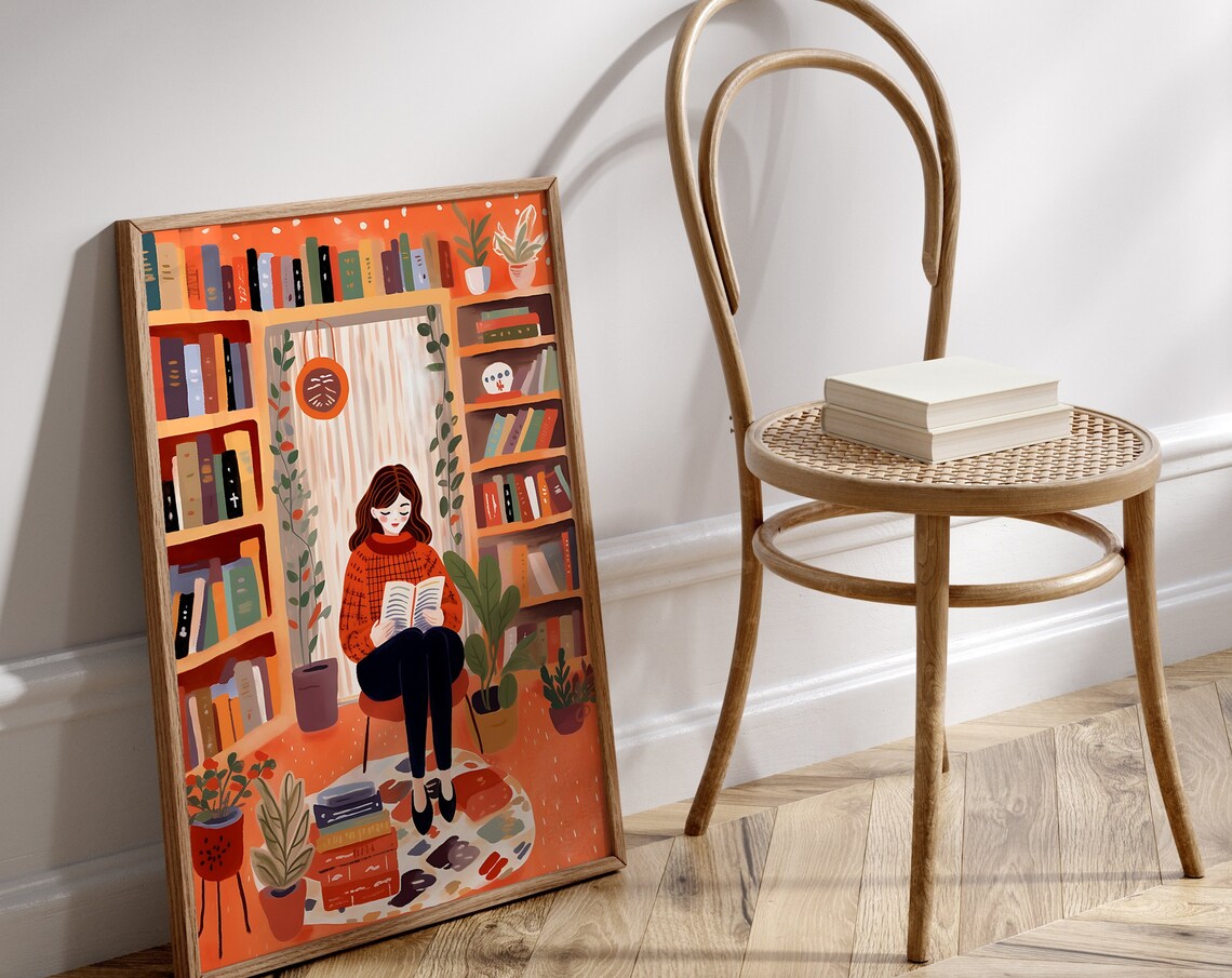 Bookstore Art Print, Library Decor for Book Lovers - Image 3