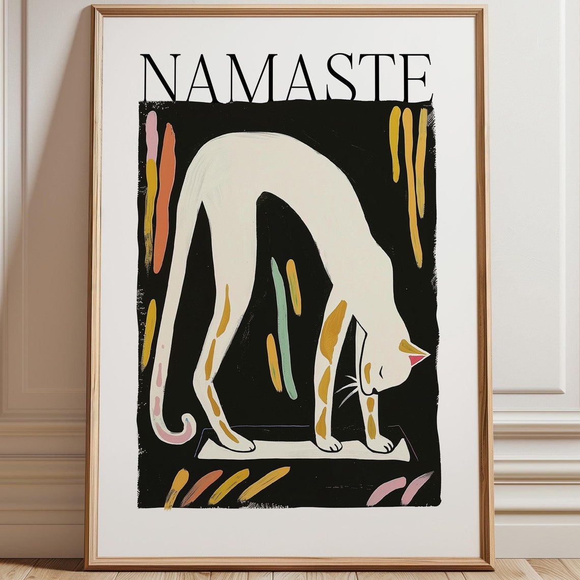 Yoga Cat Wall Art Namaste Yoga Print Yoga Cat Poster Funny Yoga Decor Meditation Cat Print Yoga Lover Gift Cat Lover Wall Art