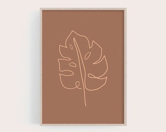 Monstera Line Art Mostera Art Print Botanical Line Art Minimalist Print Botanical Wall Art Living Room Decor Minimal Line Drawing Modern Art