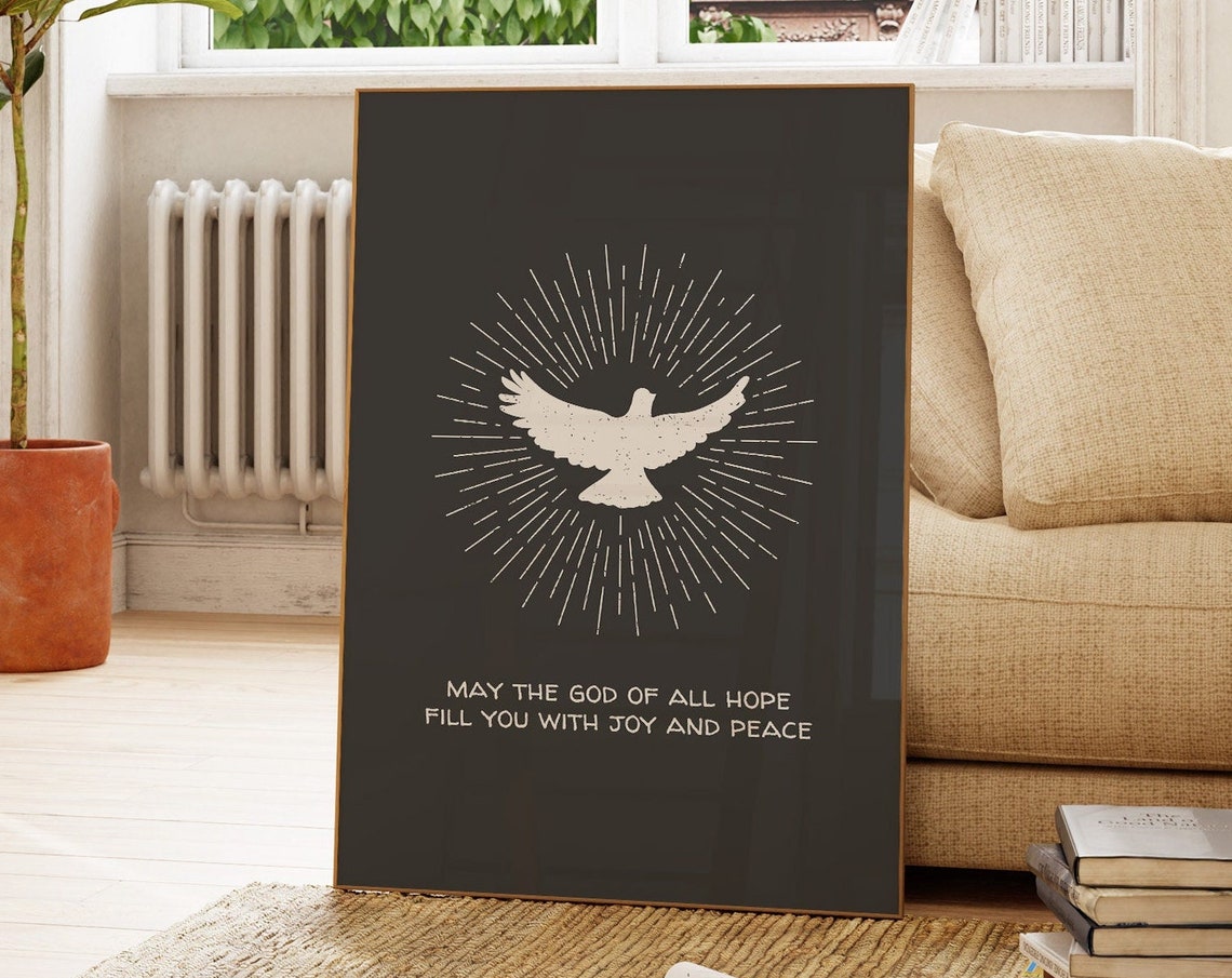 Christian Wall Art Romans 1513 Bible Verse Wall Decor Christian Home Decorations Apartment Housewarming Gift Sketch