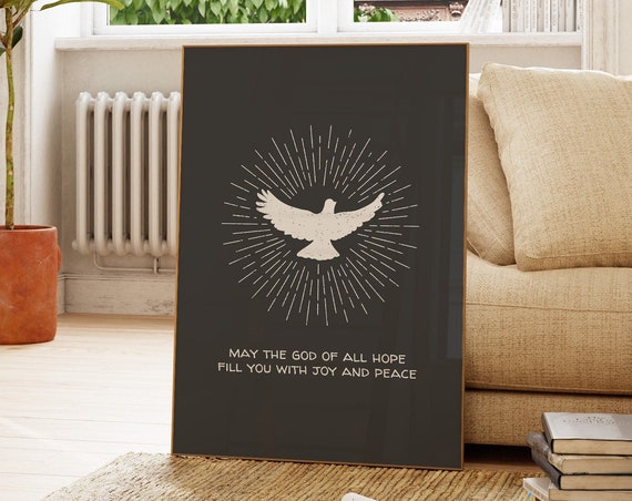 Christian Wall Art Romans 1513 Bible Verse Wall Decor Christian Home Decorations Apartment Housewarming Gift Sketch