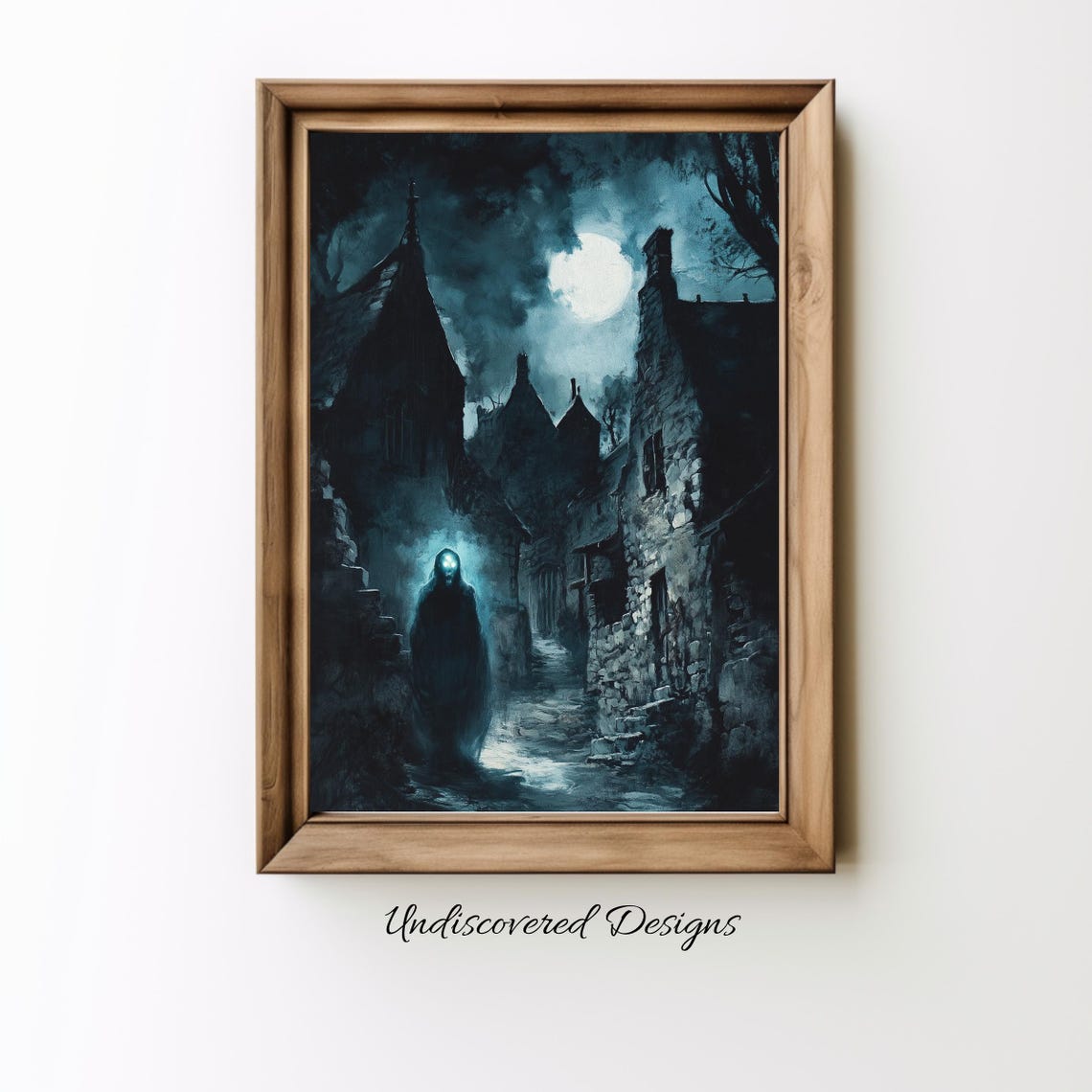 Spooky Victorian Town Art Print Halloween Wall Decor Prints