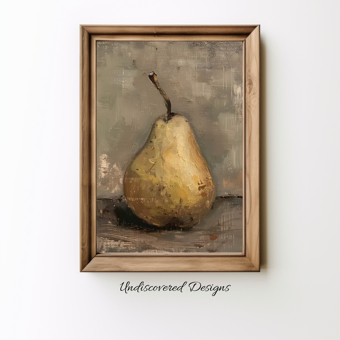 Vintage Pear Still Life Moody Classic Oil Painting Decor Poster