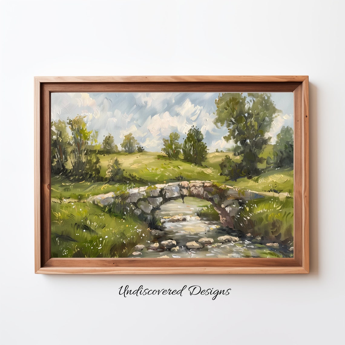 Old Irish Stone Bridge Arching Over Country Stream Art Poster