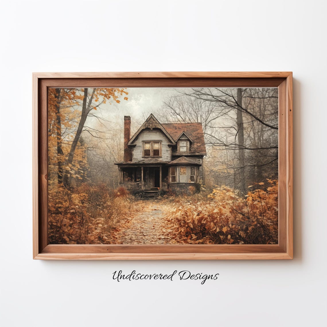 Rustic Old House Spooky Halloween Art Dcor Wall Vintage Prints Oil Painting