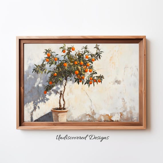 Vintage Orange Tree Still Life Art Print