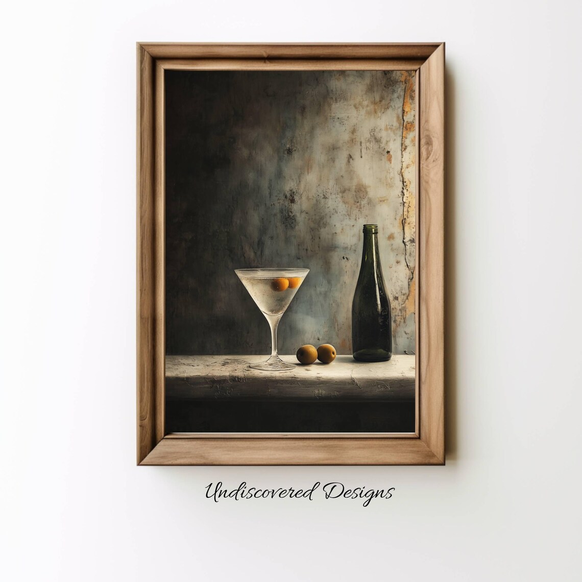 Martini Glass With Olives Moody Still Life Cocktail Art Print
