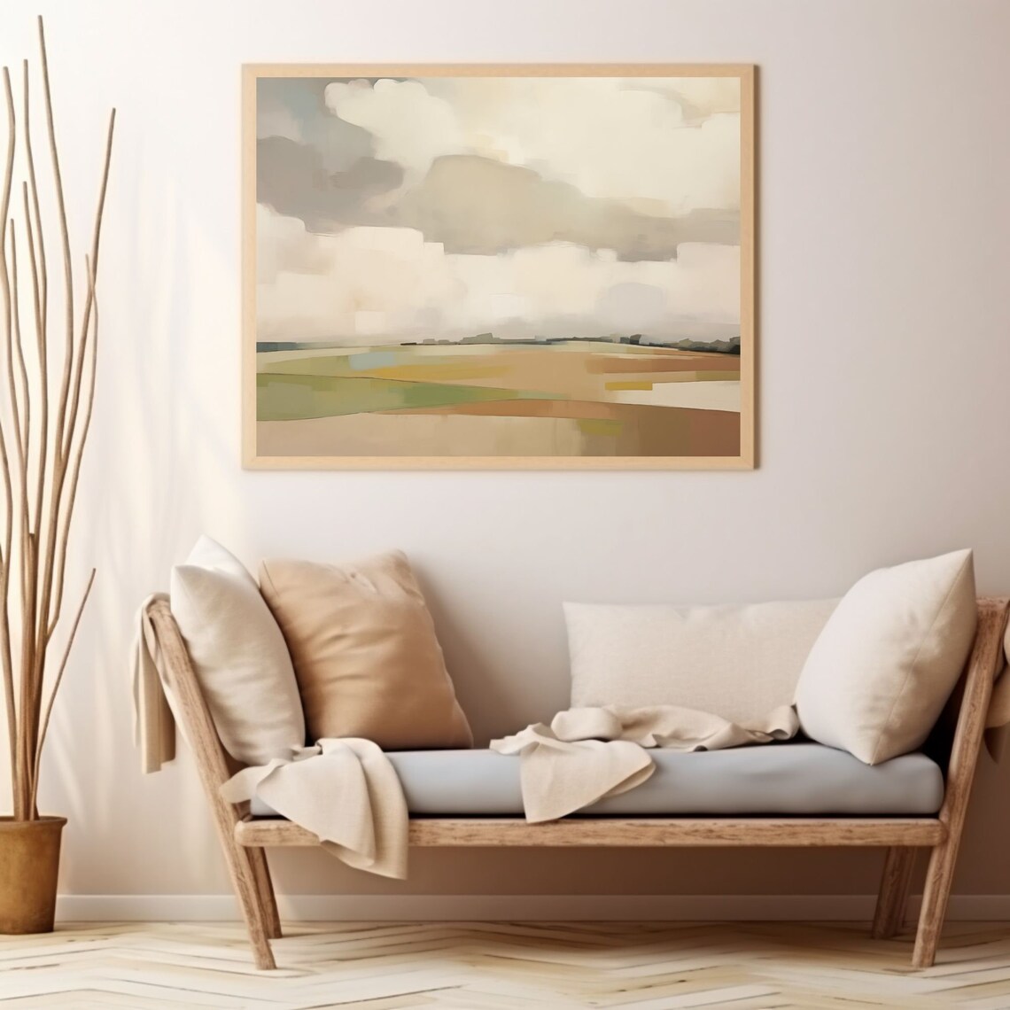 Neutral Abstract Landscape Print, Modern Landscape - Image 3