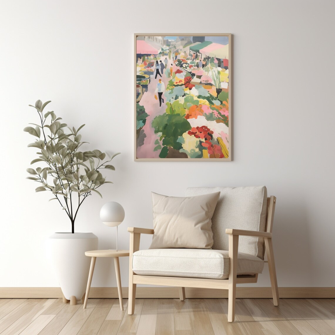 French Flower Market Street With Colorful Blossom Stalls Poster - Image 3