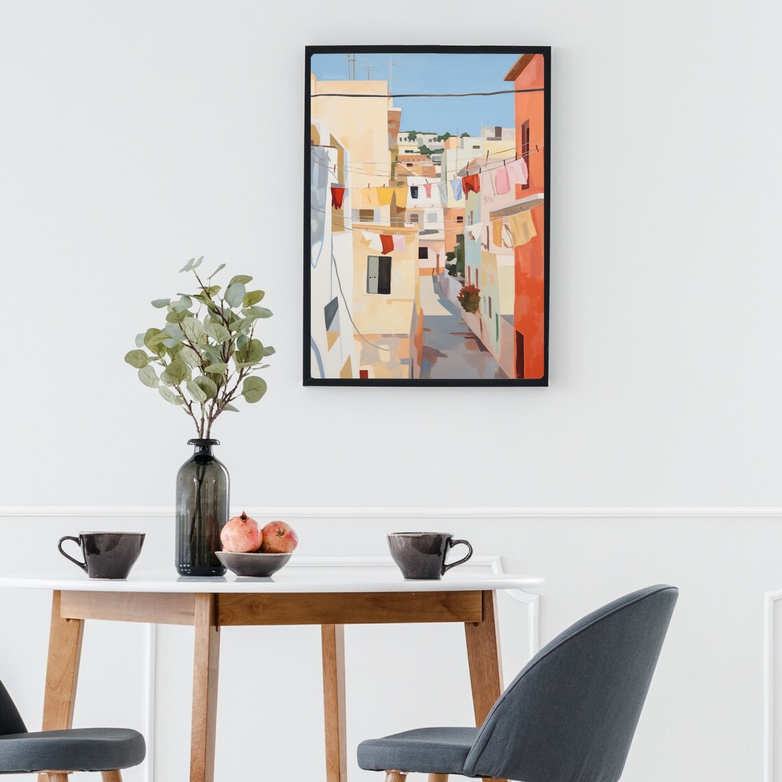 Naples Hanging Laundry Watercolor Travel Poster - Image 2