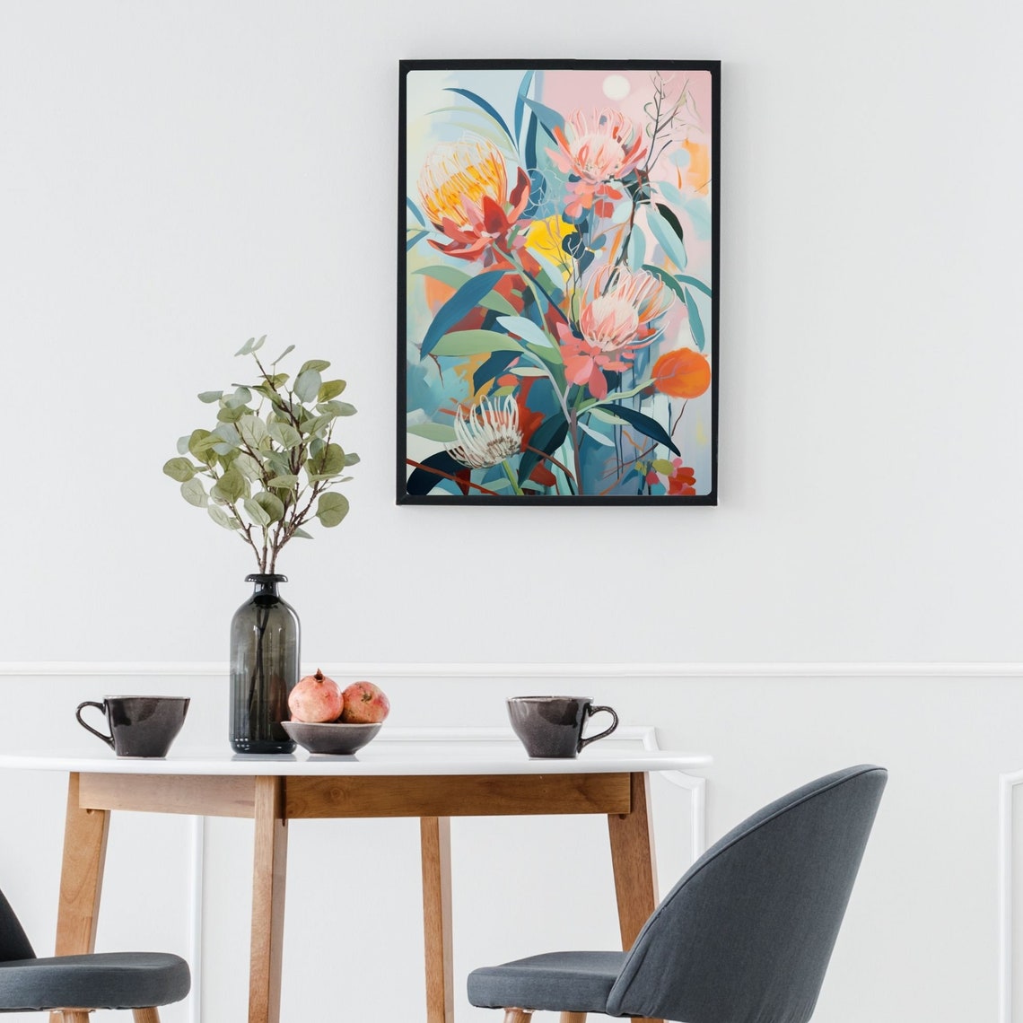 Vibrant Protea and Native Flowers in Bold Warm Colors Poster - Image 3