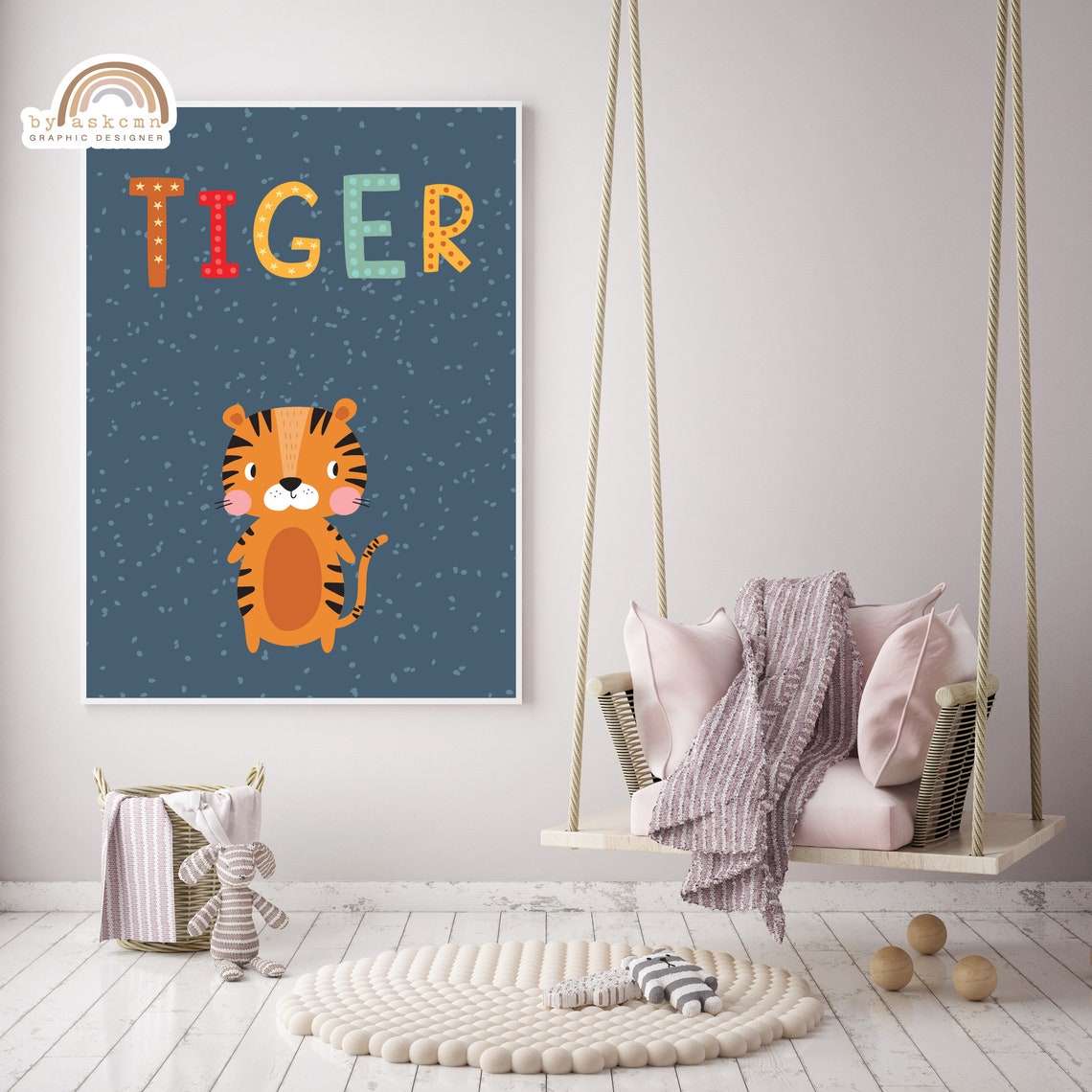 Tiger Baby Room Poster Christmas Gift Nursery Art Poster Baby Room Poster Birthday Gift Kids Room Poster Baby Room Wall Art - Image 4