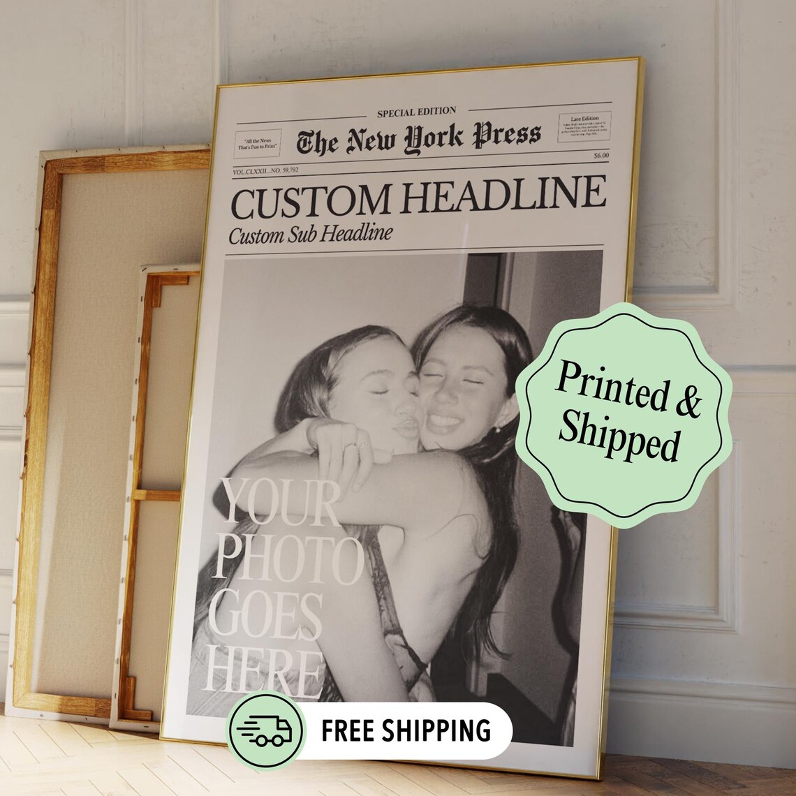 Custom New York Newspaper Print, Personalized Newsprint