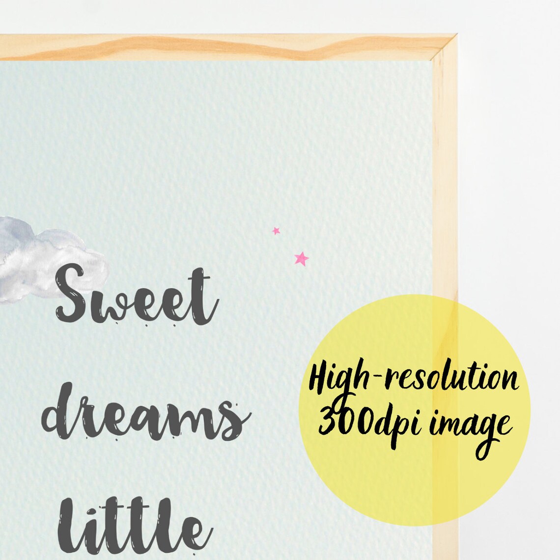 Cloud Nursery Print Sweet Dreams Nursery Wall Decor Night Sky Nursery Sky Nursery Art Baby Girl Watercolor Nursery Prints Kids Room Poster - Image 4