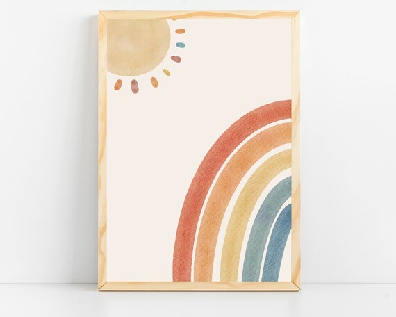 Boho Nursery Decor Boho Nursery Print Boho Nursery Rainbow Prints Boho Nursery Wall Decor Kids Room Art Playroom Decor Baby Girl Room